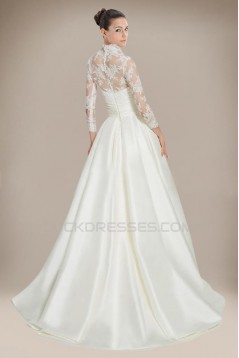 A-line Long Sleeves Court Train Bridal Wedding Dresses WD010283