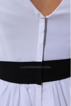 A-line V-neck Short Sleeves Short Chiffon Bridal Wedding Dresses WD010284