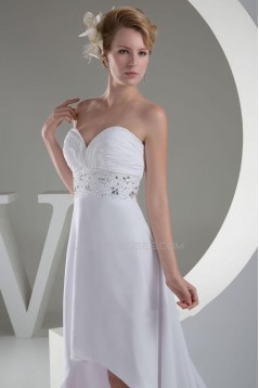 High Low Sweetheart Beaded Chiffon Bridal Wedding Dresses WD010286