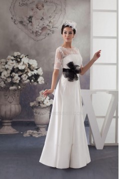 A-line Short Sleeves Bridal Wedding Dresses WD010294
