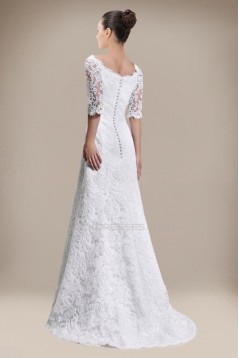 Elegant Half Sleeves Lace Bridal Wedding Dresses WD010297