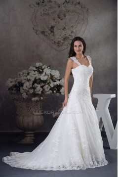 A-line Straps Lace Bridal Wedding Dresses WD010324