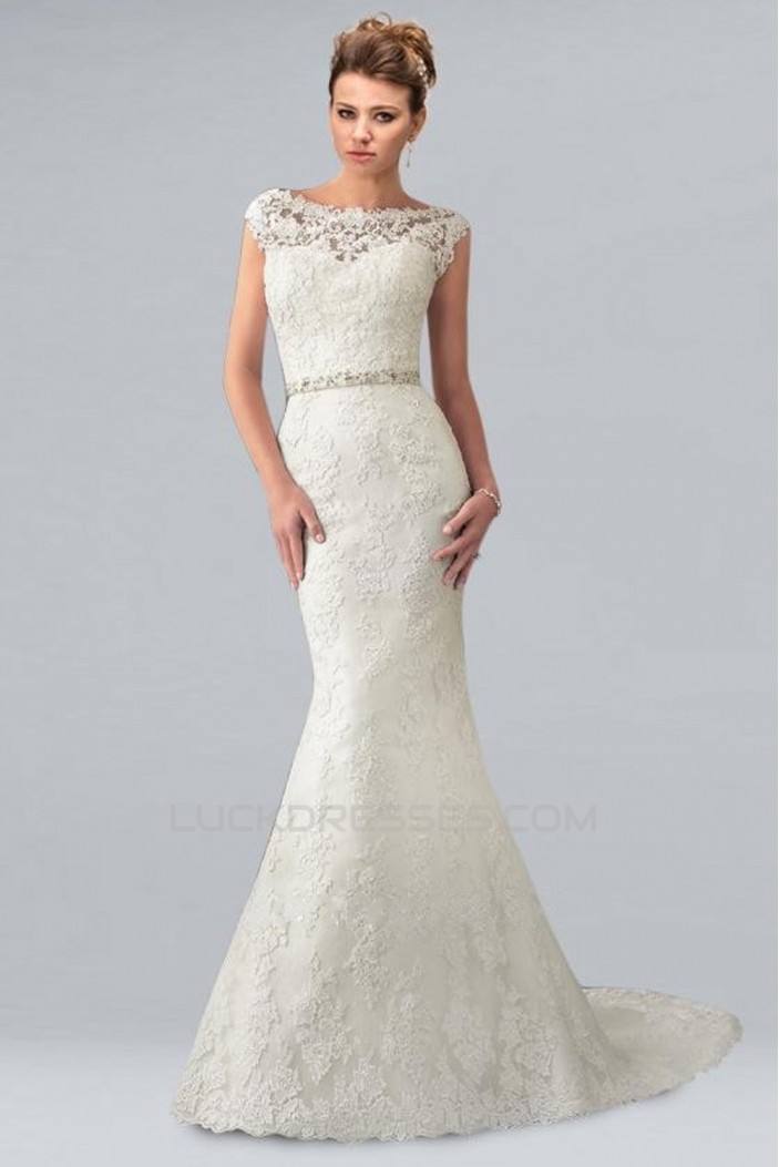 Trumpet/Mermaid Off the Shoulder Lace Bridal Wedding Dresses WD010353