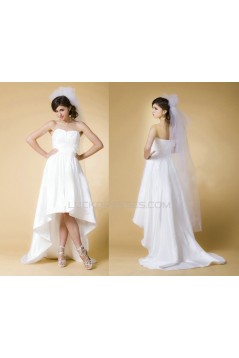 High Low Simple Bridal Wedding Dresses WD010354