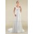 Sheath/Column Off the Shoulder Chiffon and Lace Bridal Wedding Dresses WD010364