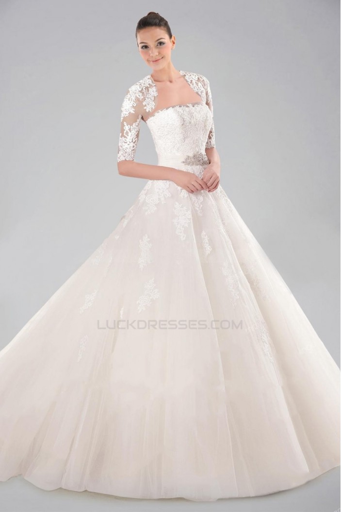 Ball Gown Strapless Lace Bridal Wedding Dresses with A Jacket WD010382