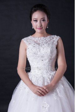 Ball Gown Beaded Appliques Floor Length Bridal Wedding Dresses WD010390