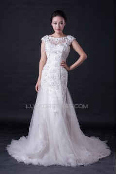Trumpet/Mermaid Beaded Lace Bridal Wedding Dresses WD010396