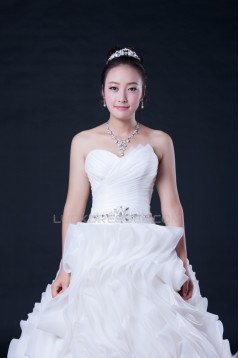 Ball Gown Sweetheart Beaded Cathedral Train Bridal Wedding Dresses WD010398