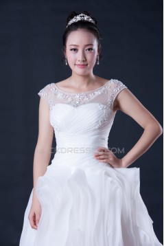 Ball Gown Off the Shoulder Beaded Cathedral Train Bridal Wedding Dresses WD010402