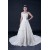 A-line Strapless Beaded Flowers Bridal Wedding Dresses WD010404