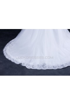 Ball Gown Off the Shoulder Beaded Lace Bridal Wedding Dresses WD010407
