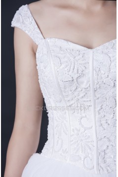 Ball Gown Off the Shoulder Beaded Lace Bridal Wedding Dresses WD010408
