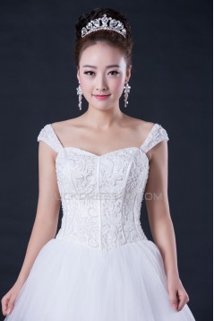 Ball Gown Off the Shoulder Beaded Lace Bridal Wedding Dresses WD010408