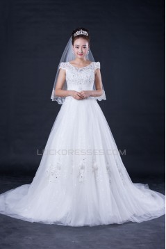 A-line Beaded Lace Bridal Wedding Dresses WD010411