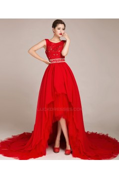 High Low Beaded Bridal Wedding Dresses WD010429