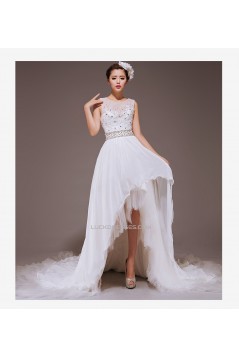 High Low Beaded Bridal Wedding Dresses WD010430