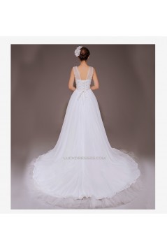 High Low Beaded Bridal Wedding Dresses WD010430