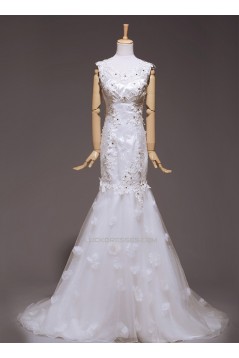 Trumpet/Mermaid Beaded Lace Bridal Gown Wedding Dress WD010431