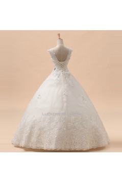 Ball Gown Straps Beaded Lace Bridal Gown Wedding Dress WD010441