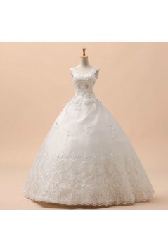 Ball Gown Straps Beaded Lace Bridal Gown Wedding Dress WD010441