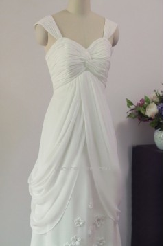 Sheath/Column Straps Chiffon Bridal Gown Wedding Dress WD010452