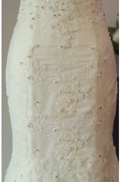 Trumpet/Mermaid V-neck Beaded Lace Bridal Gown Wedding Dress WD010453