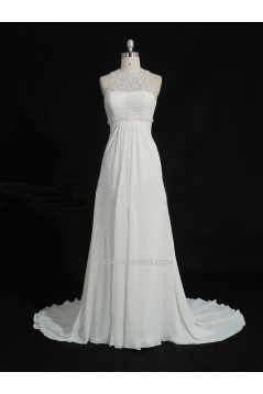 Elegant Chiffon and Lace Bridal Gown Wedding Dress WD010475