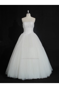 Ball Gown Strapless Beaded Bridal Gown Wedding Dress WD010480