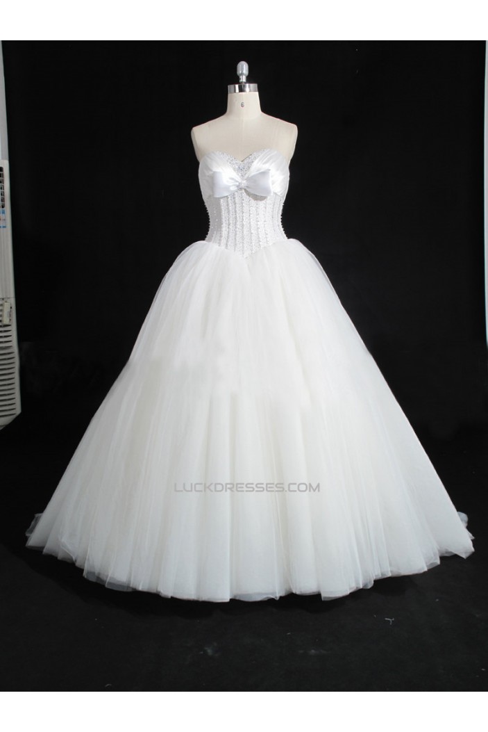 Ball Gown Sweetheart Bowknot Beaded Bridal Gown Wedding Dress WD010481