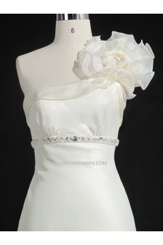 A-line Beaded One Shoulder Bridal Gown Wedding Dress WD010483