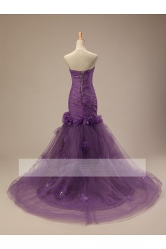 Trumpet/Mermaid Strapless Bridal Wedding Dresses WD010505