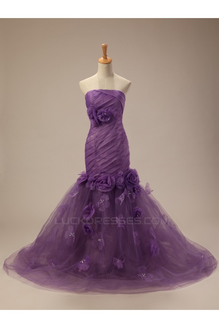 Trumpet/Mermaid Strapless Bridal Wedding Dresses WD010505