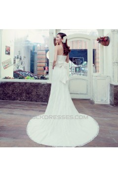 Sheath/Column Lace and Chiffon Bridal Wedding Dresses WD010513