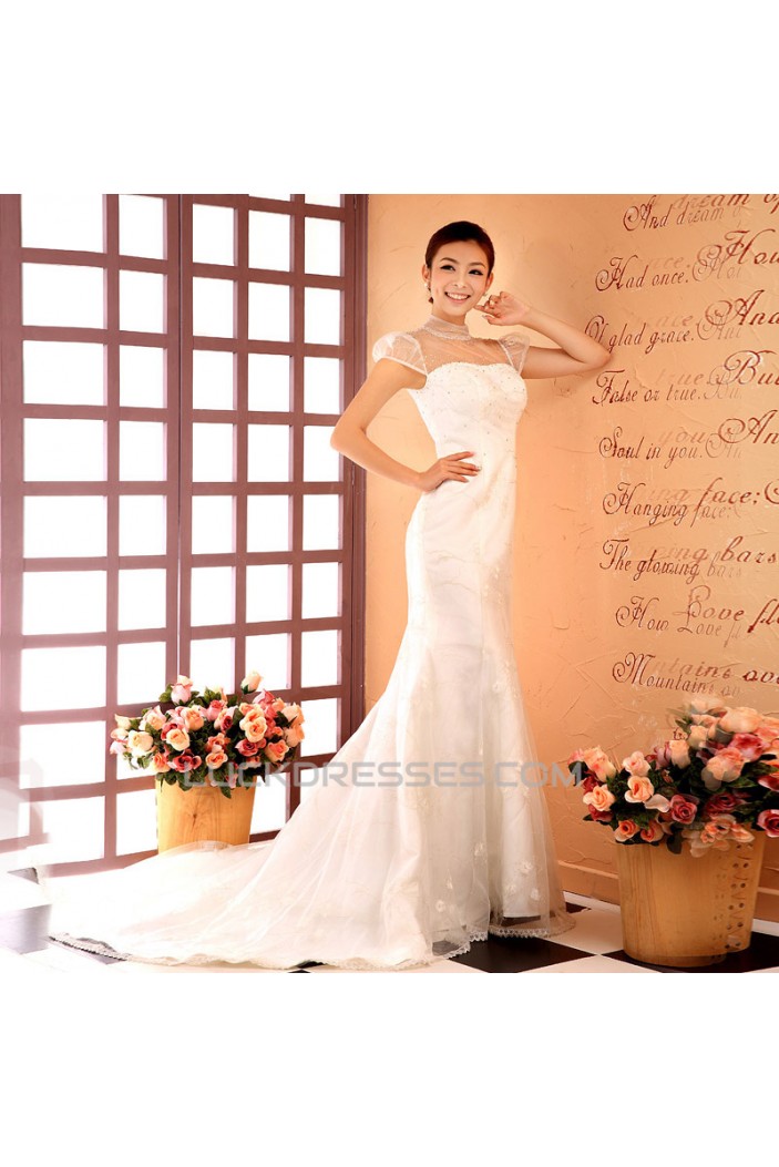 Trumpet/Mermaid Beaded Lace Bridal Wedding Dresses WD010514