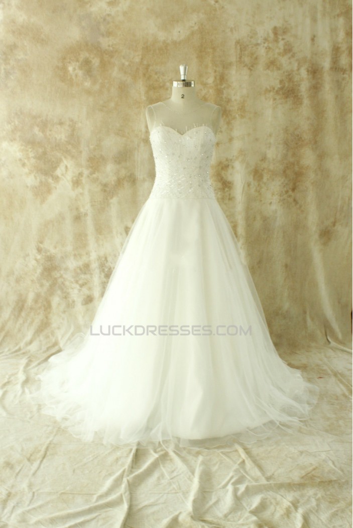 A-line Beaded Bridal Wedding Dresses WD010534