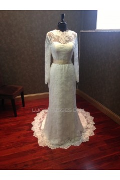 Trumpet/Mermaid Long Sleeves Lace Bridal Wedding Dresses WD010542