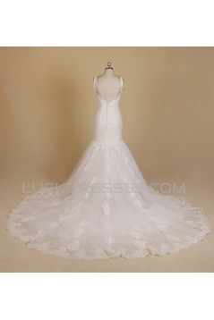 Trumpet/Mermaid Straps Lace Bridal Wedding Dresses WD010551