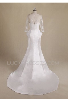 Trumpet/Mermaid 3/4 Sleeves Lace Bridal Wedding Dresses WD010553