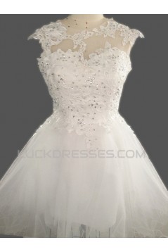 Short/Mini Beaded Lace Bridal Wedding Dresses WD010606