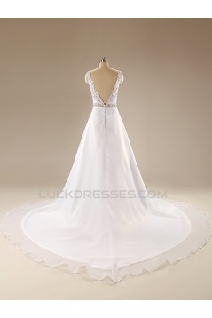 A-line Beaded Lace Bridal Wedding Dresses WD010607