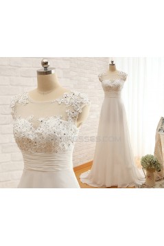 A-line Lace and Chiffon Bridal Wedding Dresses WD010612