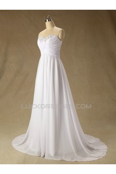 A-line Sweetheart Beaded Chiffon Bridal Wedding Dresses WD010613