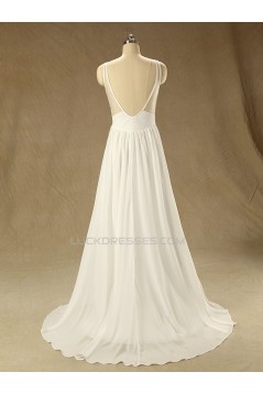 A-line Straps Lace and Chiffon Bridal Wedding Dresses WD010623
