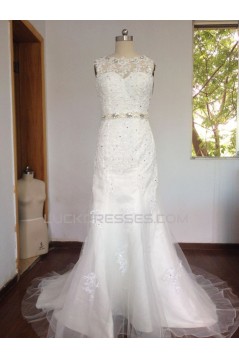 Trumpet/Mermaid Beaded Lace Bridal Wedding Dresses WD010627