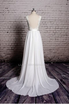 A-line Straps Lace and Chiffon Bridal Wedding Dresses WD010631