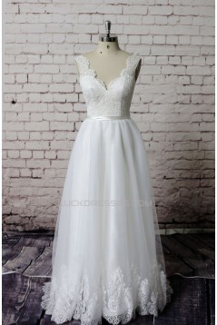 A-line Straps Lace Bridal Wedding Dresses WD010646