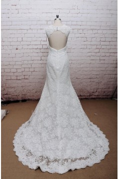 Trumpet/Mermaid V-neck Lace Bridal Wedding Dresses WD010659