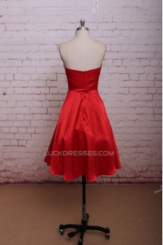 A-line Sweetheart Short Satin Bridal Wedding Dresses WD010664
