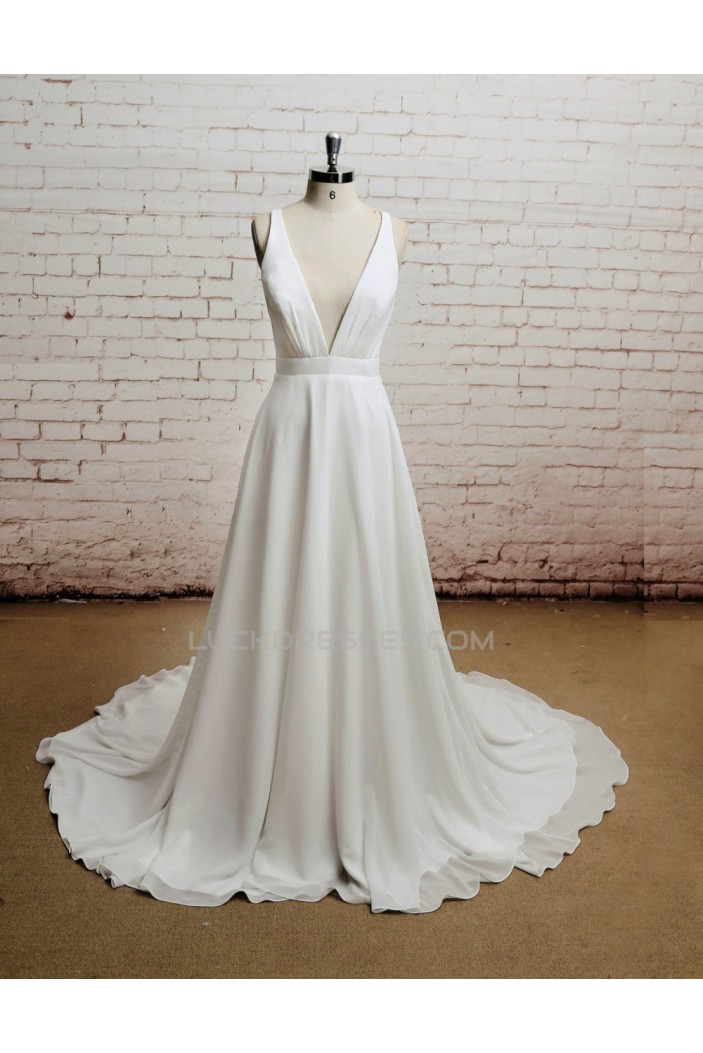 A-line V-neck Bridal Wedding Dresses WD010665